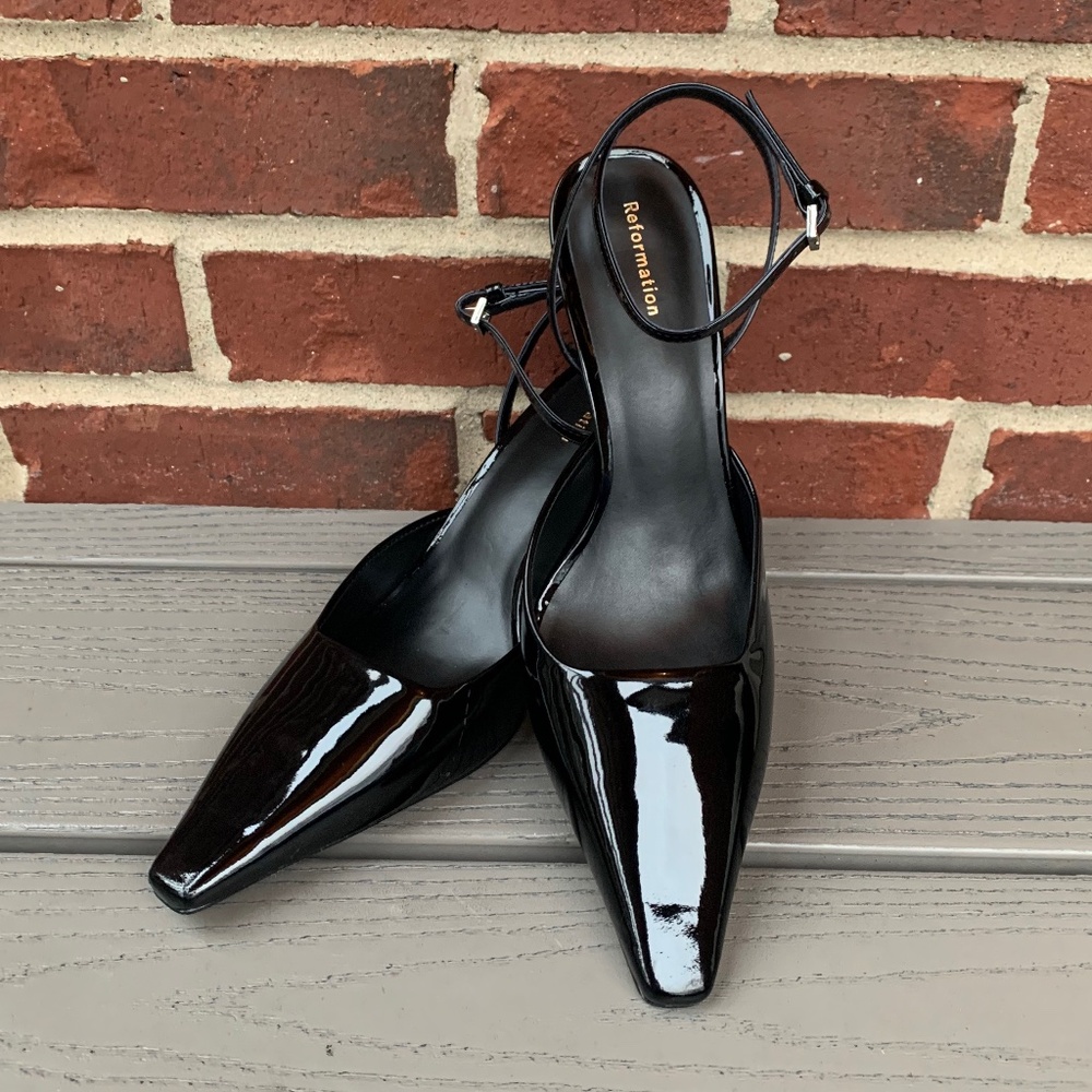 Reformation Natasha Ankle Strap Pumps